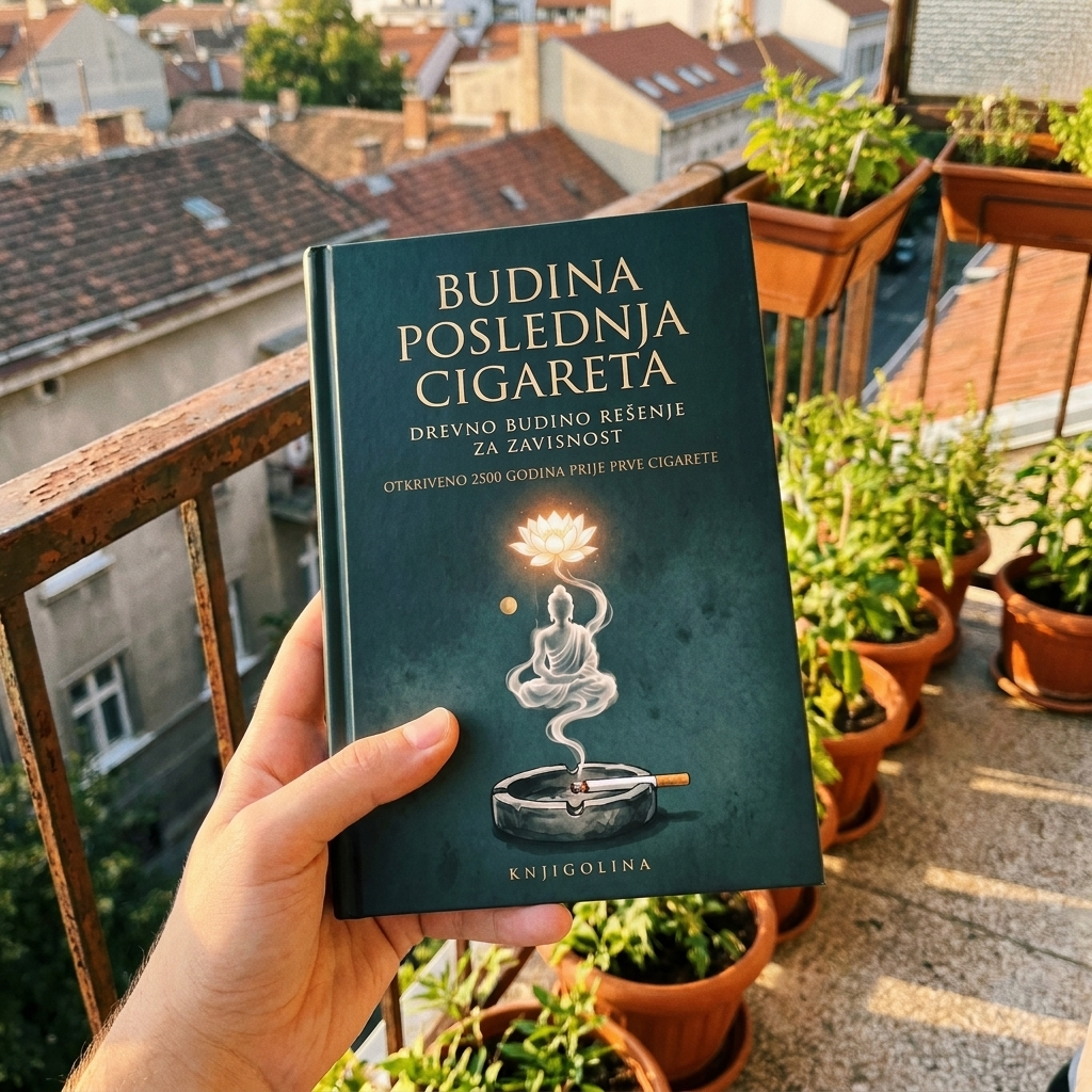 Citalac drzi knjigu na terasi
